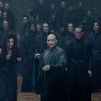 Jason Isaacs as Lucius Malfoy, Helena Bonham Carter as Bellatrix Lestrange and Ralph Fiennes as Lord Voldemort.